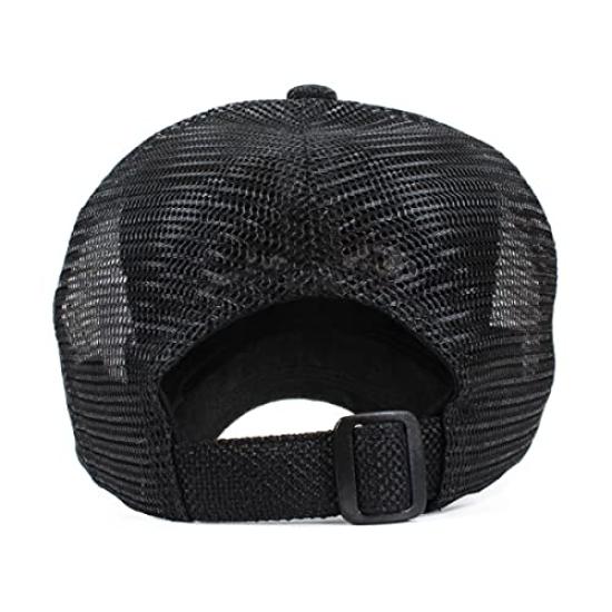 Cap for Men and Work Large Big Mesh Popular Day Present for [Champion] Women, Cap, Size, Size, Cap, Brand, Trendy, Father's Gift, Men… (L, Black)