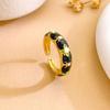 Ring Oil Painting Style Flower Small Fresh Chinese Style Court Style Enamel Color Multi-color Hand-painted Niche Design Ring