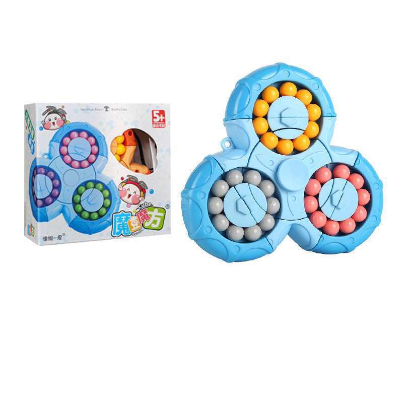 Triangle Rotating Magic Bean Puzzle Toy IQ Test Brain Teaser Fun Educational For Kids Boys Girls Stress Relief Gfts