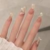 Elegantly Crafted Pearl Silk French Manicure Press-On Nails