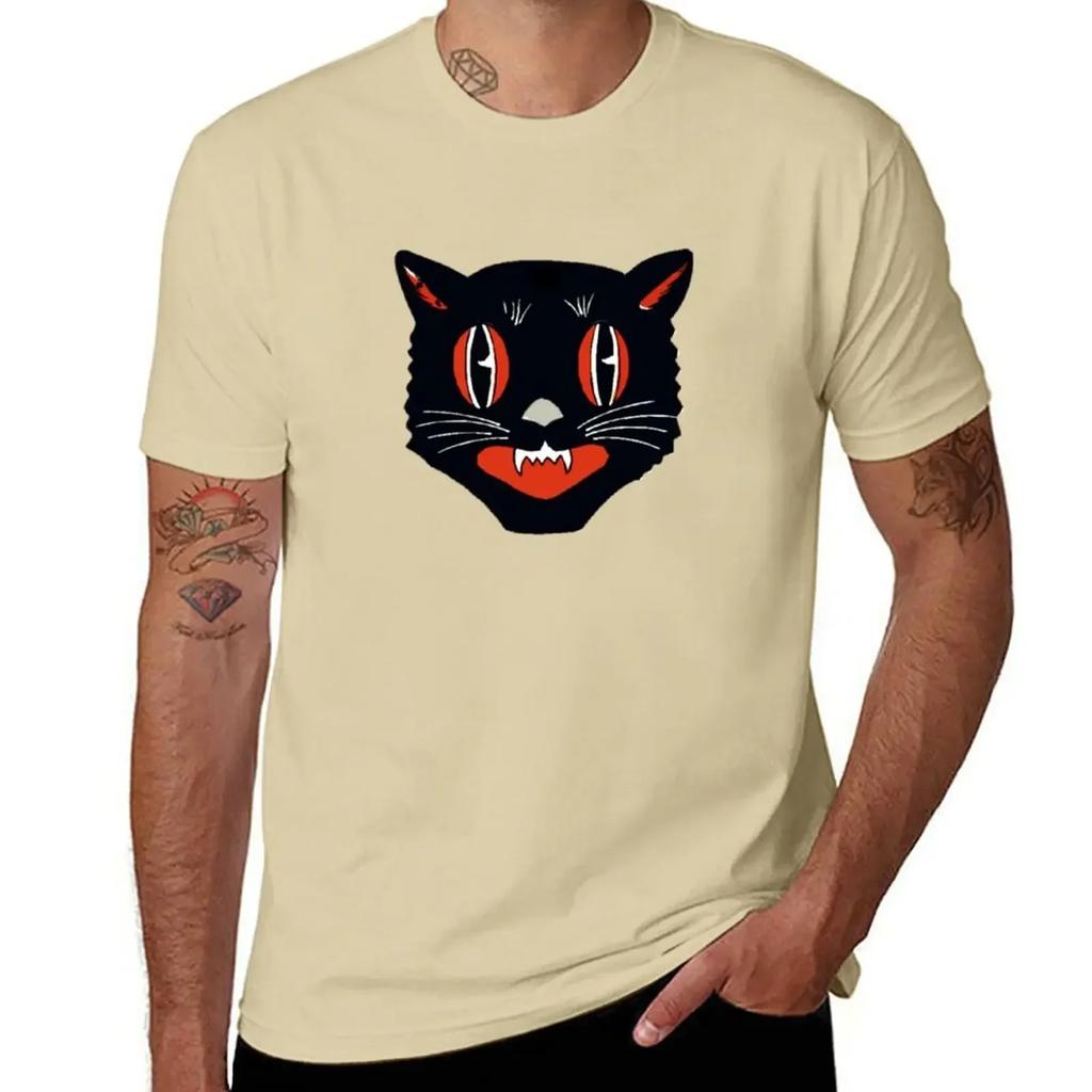 Vintage Black Cat Tshirt Graphics Vintage Unisexs T Shirts Pack