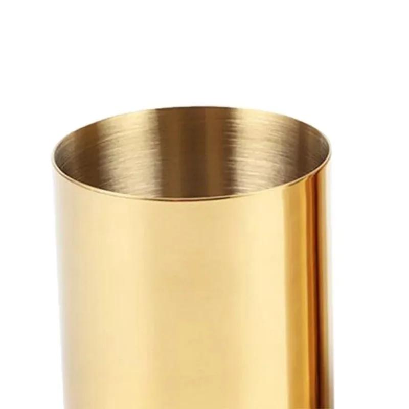 Gold Stainless Steel Round Pencil Case Metal Creative Storage Pencil Case Software Ornaments Vase Flower Arrangement