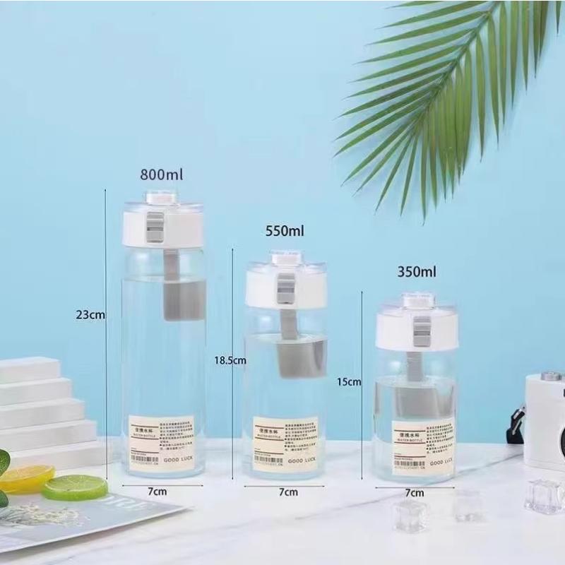 

Портативная прозрачная бутылка для воды Kawaii, спортивная пластиковая удобная бутылка для воды, для путешествий, офиса, для использования на открытом воздухе, для бутылок с водой]Кубок 350ml белый