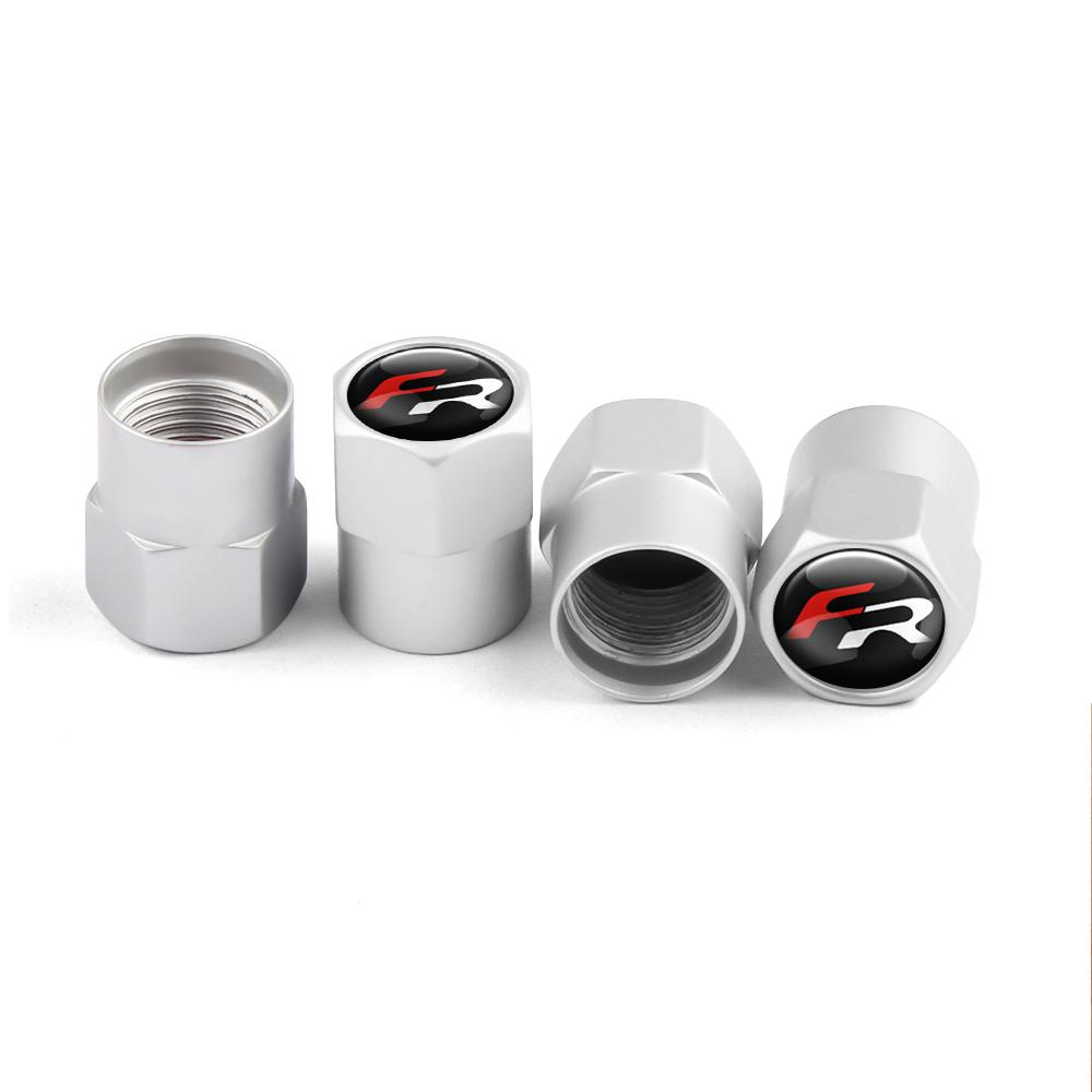 Car Wheel Tire Valve Caps Tyre Stem Cover Bolt-In Accessories For SEAT Cupra FR Ibiza Leon Arona Ateca Toledo E-Racer Formentor