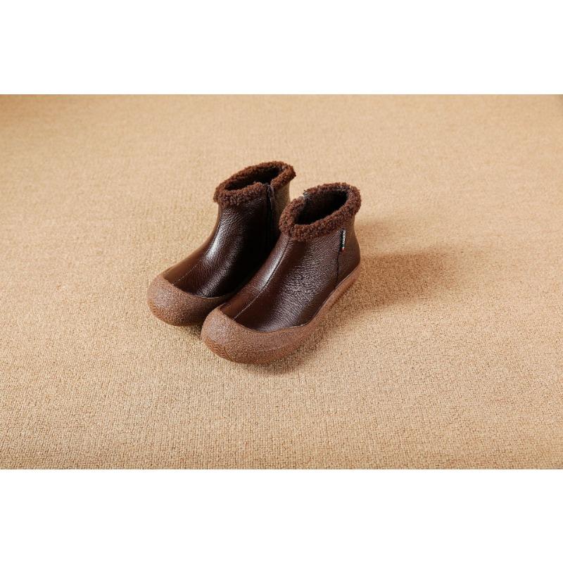 

leather warm cotton boots short boots first layer cowhide soft bottom soft surface winter non-slip wear-resistant thick bottom increase 41 светло-коричневого
