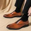 British Designer New Pointed Brown Black Business Casual Shoes for Men Formal Wedding Prom Dress Homecoming Pageant Footwear