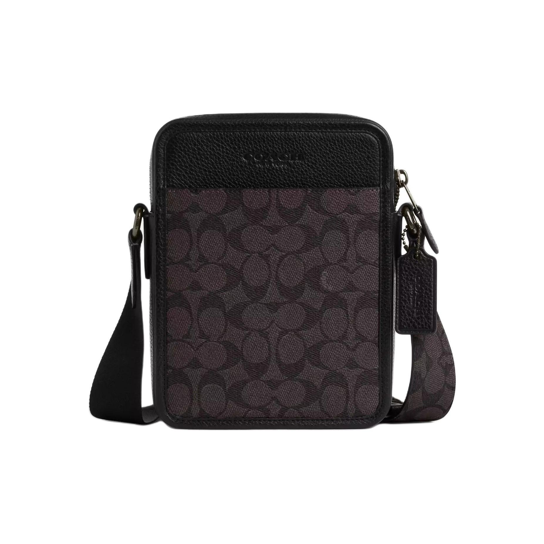 Coach Sullivan 10 Logo Leather Mini Crossbody Bag Men bags Nut CAT78-QBXAM Basic Set (Bag+Dust Bag)