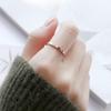 Japanese-Korean Fashion Three-Diamond 18K Rose Gold Thin Titanium Steel Ring for Women
