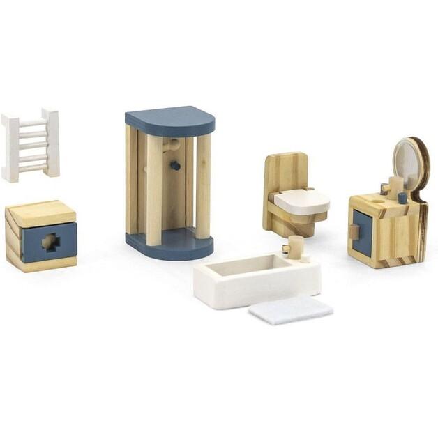 Мебель для кукольного дома Viga Toys Деревянная мебель ванная комната