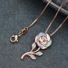 European and American Fashion Rose Gold Purple Whole Rose Pendant Necklace Retro