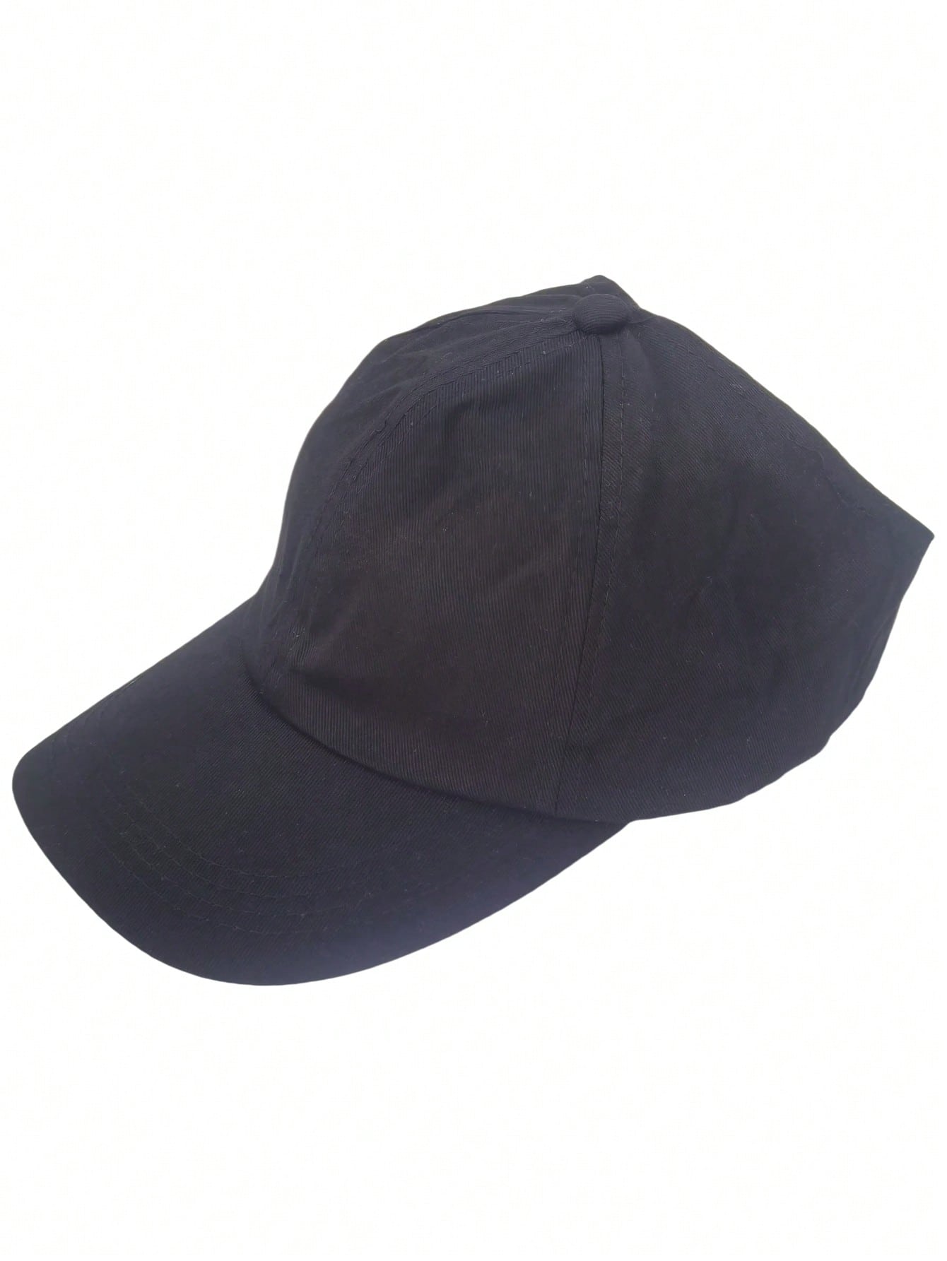

1pc Plain Solid Color Back Open Ponytail Baseball Cap, Women Fashion Sports Peaked Hat, Outdoor Sun Protection Hat Adjustable чорний