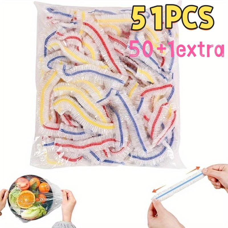 51Pcs Reusable Elastic Food Covers - Durable, Food-Grade Plastic Material, Tear-Resistant And Stretchable, Dustproof And Leak-Proof To Keep Food