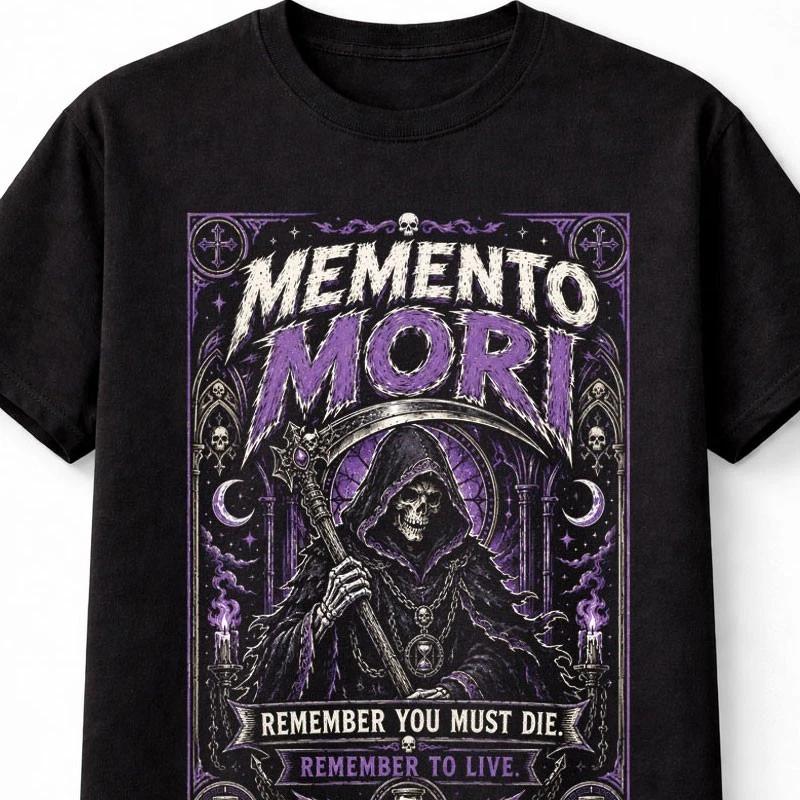 MeUnisexto Mori Gothic Grim Reaper Skull Death Philosophy Unisex TShirt S