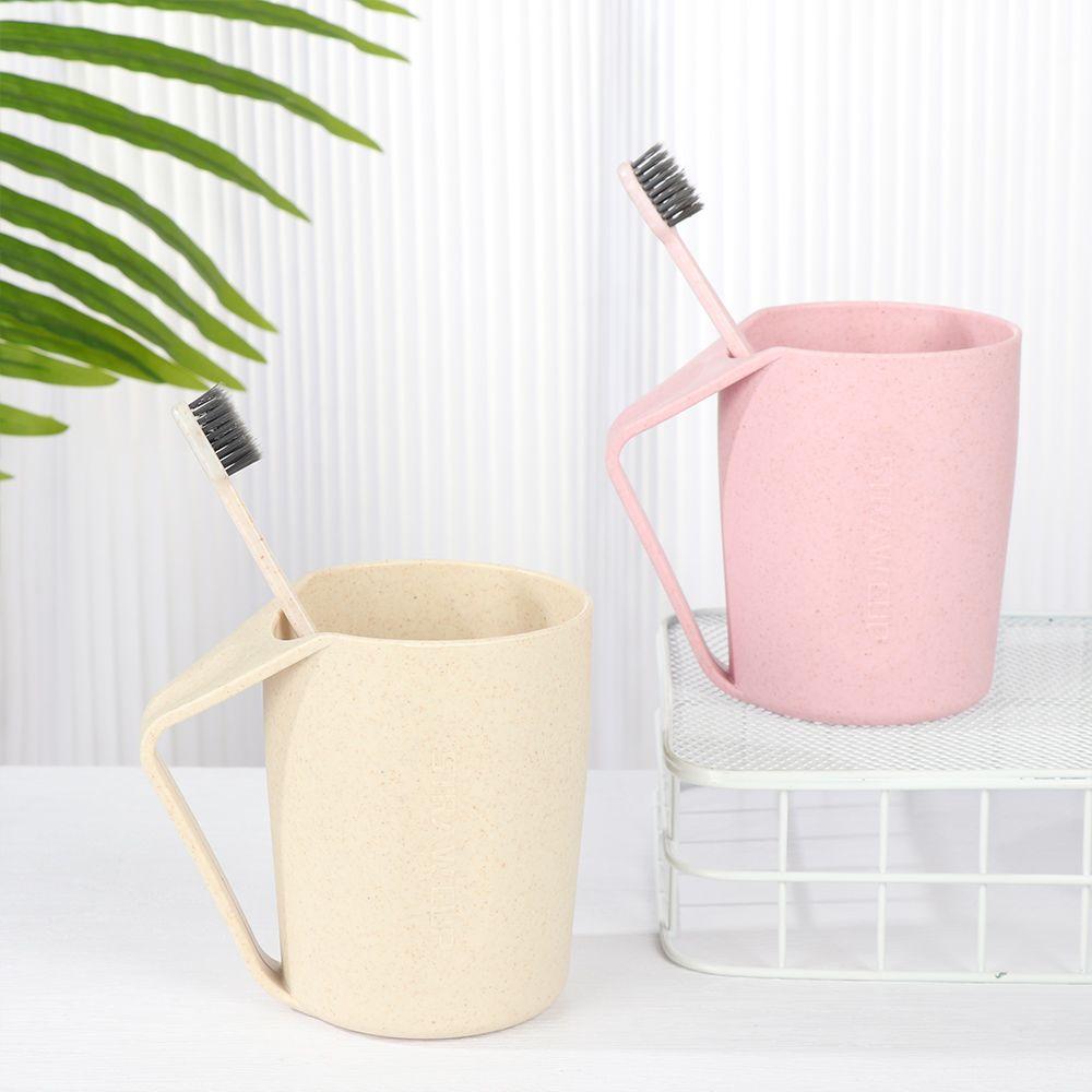 Ekologiczny kubek do szczotkowania z uchwytem Kubek kubek Kubki ze słomy pszenicznej Kubek na płyn do płukania ust Wodę Kubek plastikowy