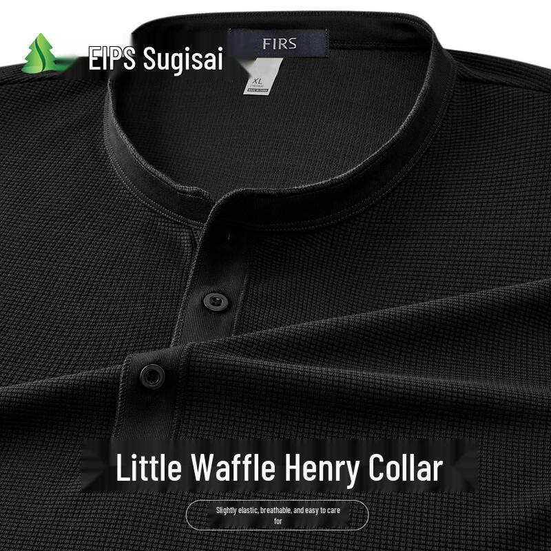 

FIRS Men s Waffle Henley Long Sleeve T-Shirt