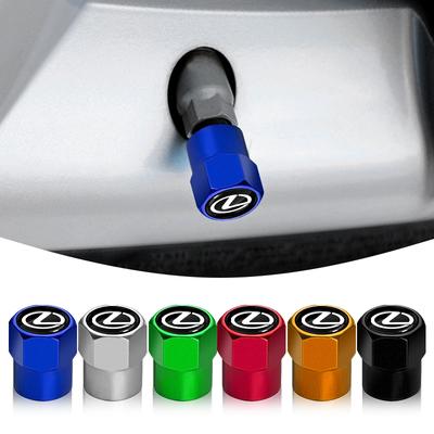 4 ks Čepičky ventilků kol automobilu Módní kovové autodoplňky Pro Lexus F SPORT ES RX NX LS UX LM LX GX LC RZ IS CT GS RC HS
