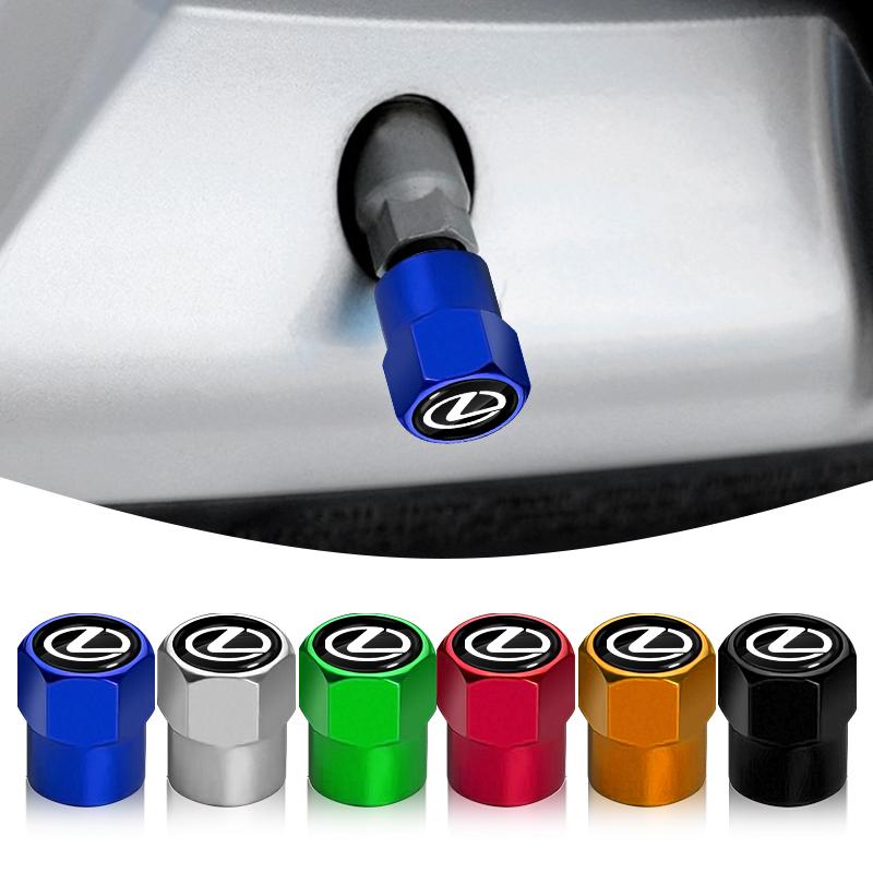 4 ks Čepičky ventilků kol automobilu Módní kovové autodoplňky Pro Lexus F SPORT ES RX NX LS UX LM LX GX LC RZ IS CT GS RC HS