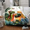 1pc Dino Friends Lightweight Flannel Blanket, Comfortable and Warm Blanket, for Office and Camping Sofa Bed063