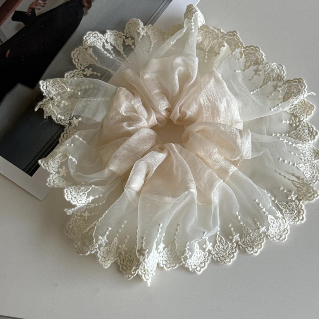 Retro Oversized Fashion Tulle Star Elatic Hair Rope Simple Gentle New Niche Fabric Scrunchie Hair Accessories