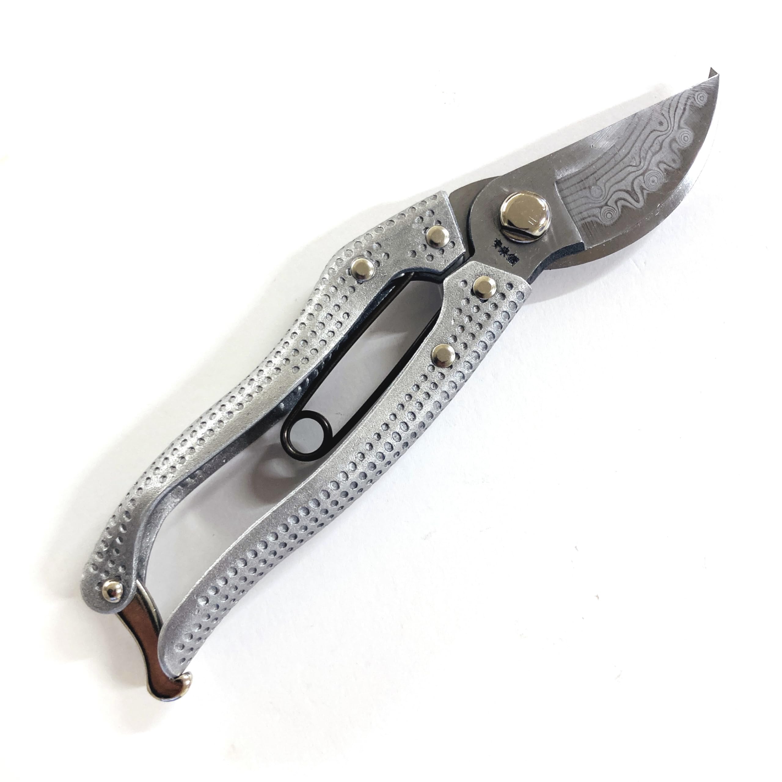 Ono Tetsu Laminated Steel Pruning Shears with Aluminum 200mm in Damascus Ono Iron Works Branch Cutting Pruning Gardening Shears Handle, [Made Japan]