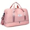 Large Capacity Multifunctial Travel Bag, Spacious Diamd Pattern Sports and Fitness Bag, Portable Weekender Overnight Bag