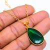 Chrome Diopside Gemstone Handmade 925 Sterling Silver Jewelry Necklace 20" GK-5428