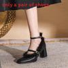High Heel Mary Jane Shoes With Pu Material For Daily Fashion Women