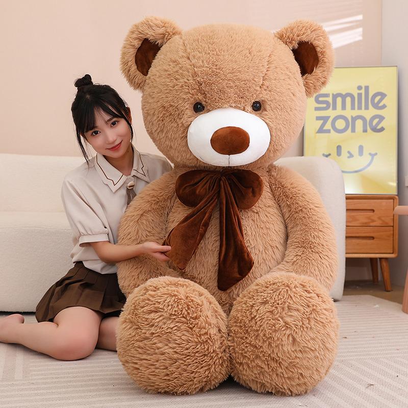80/100cm Brown Bear Plush Toy Giant Stuffed Animals Birthday Valentines Day Gift Soft Pillow Dolls Grilfriend Stylish Appearance Practical Daily Use