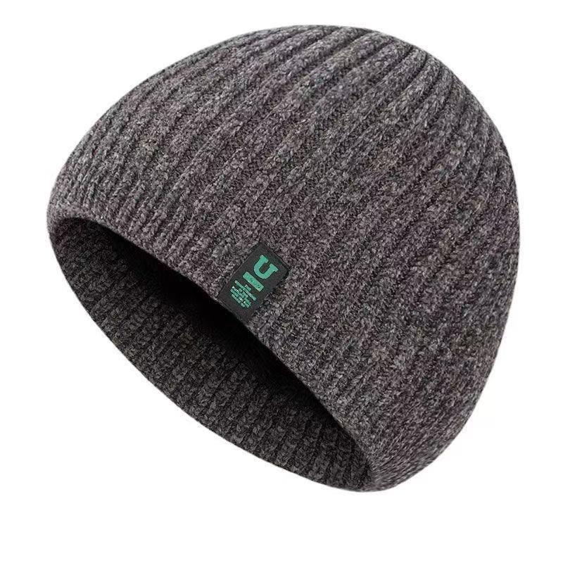 Men's Autumn and Winter Versatile Warm Plush Wool Hat, Men's and Women's Outdoor Cycling Ear Protection and Cold Protection Pullover Hat Ice