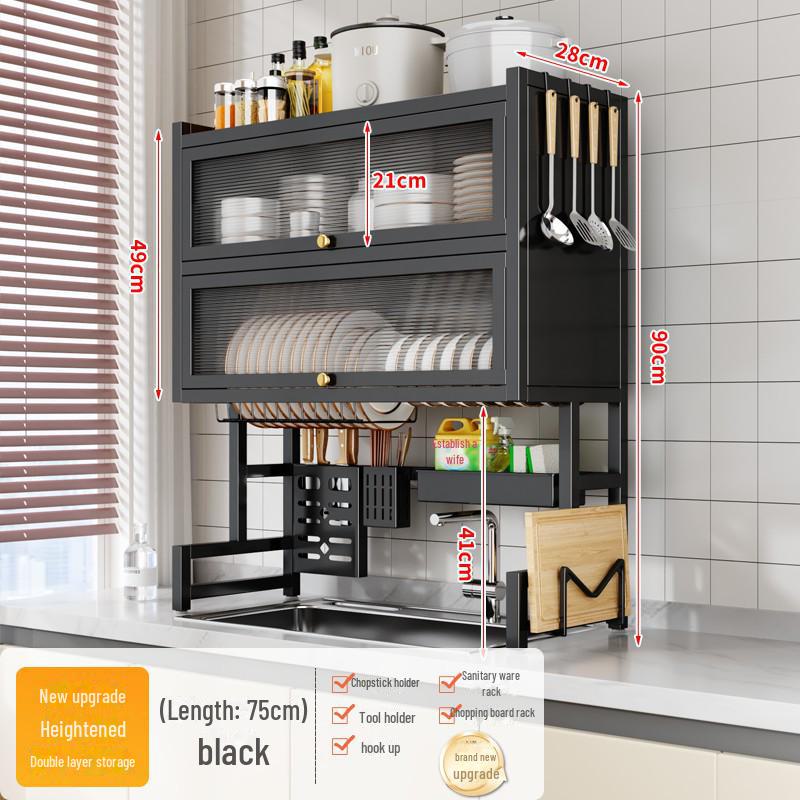 "Multifunctional Kitchen Sink Dish Storage & Drain Rack"