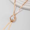 Vintage Metal Snake Chain Pearl Pendant Necklaces for Women Fashion Gold Color Long Tassel Adjustable Necklaces Party Jewelry