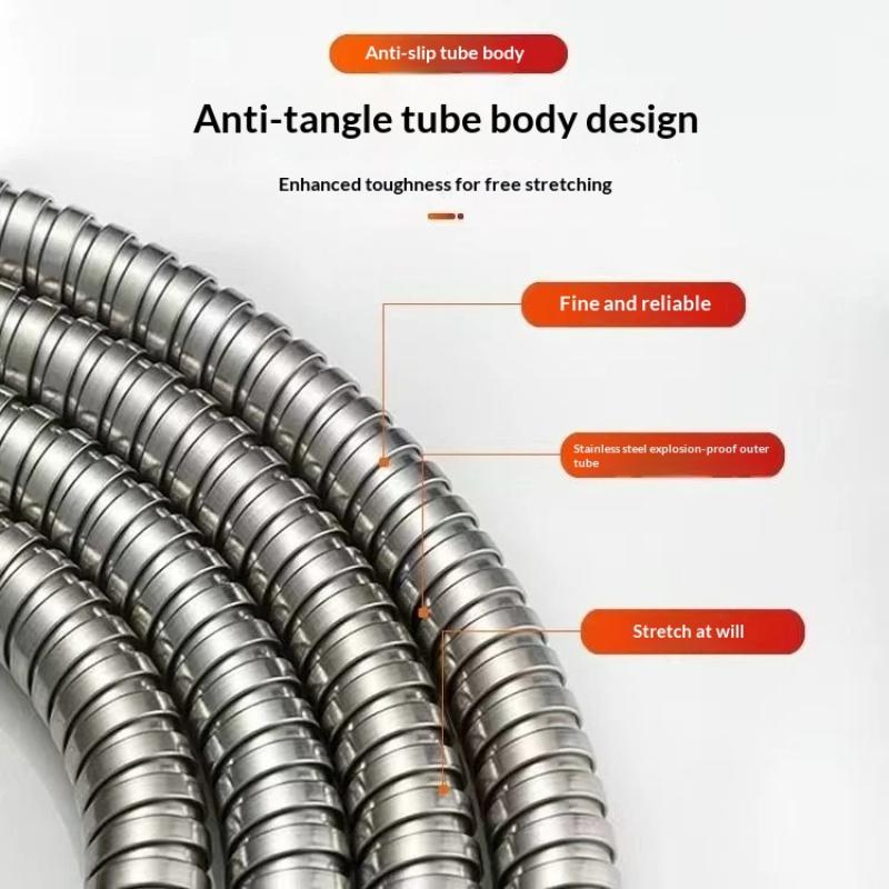 1 Peça Tubulação de Banheiro Impermeável Tubo de Água Flexível de Aço Inoxidável Tubo para Chuveiro Acessórios de Banheiro