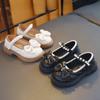 Children's Leather Shoes Spring Autumn Kids Mary Jane Shoes Fashion Pearl Bowknot Girls' Flat Shoes Lolita Toddlers Single Shoes