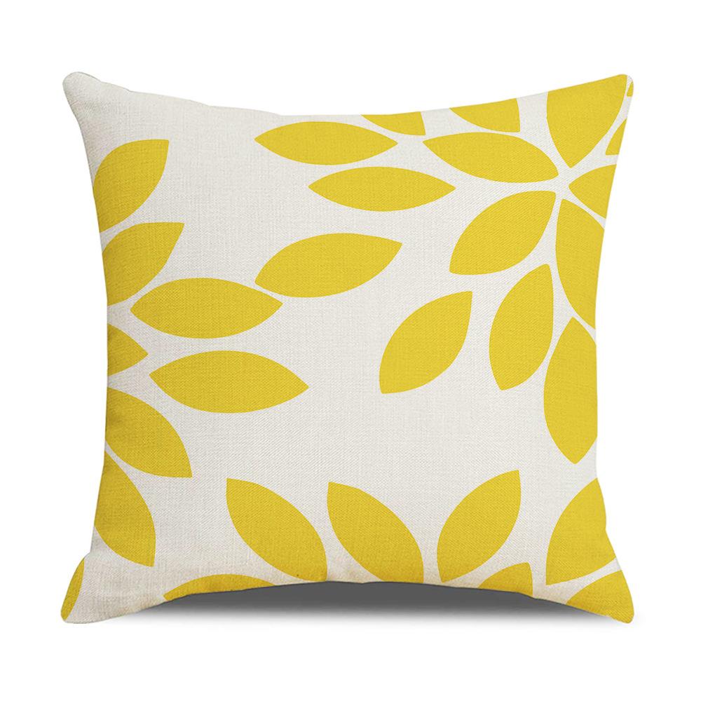 Nordic Simple Pillow Ins Blue Geometric Linen Cotton and Linen Sofa Car Polyester and Linen Pillow Cushion Cover