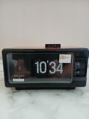 Vintage SEIKO DP690T 70s Red Flip Alarm Clock Retro Japan Tested working