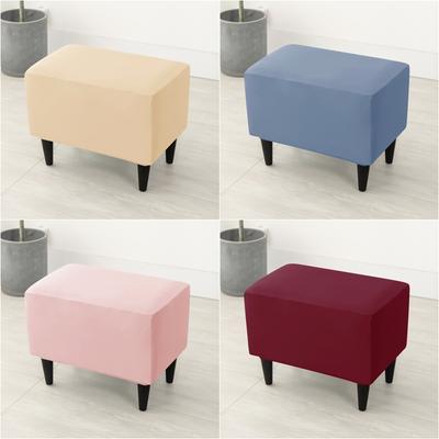 Solid Color Footstool Cover Stretch Cheaper Spandex Footrest Covers Non Slip Relax Foot Stool Slipcovers For Living Room Decor