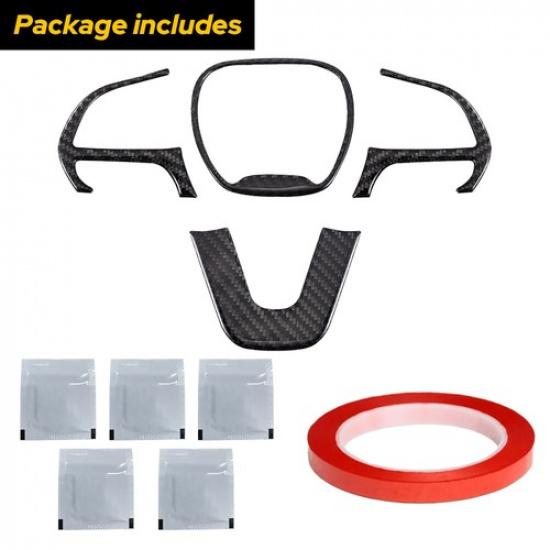 4* Carbon Fiber Steering Wheel Trim Cover For 2014- Jeep Grand Cherokee SRT8