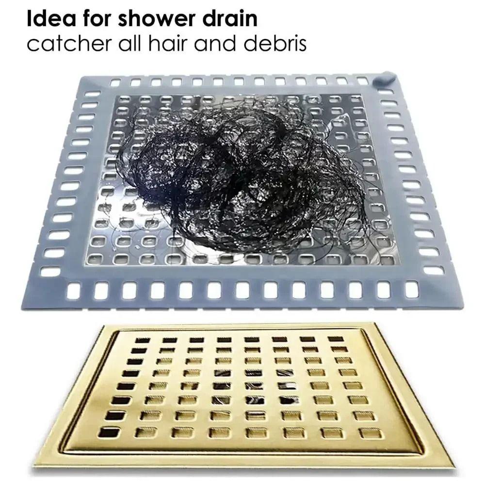 Silicone Edging Floor Drain Filter Anti-Clogging Shower Drain Cover Bathtub Hair Catcher Shower