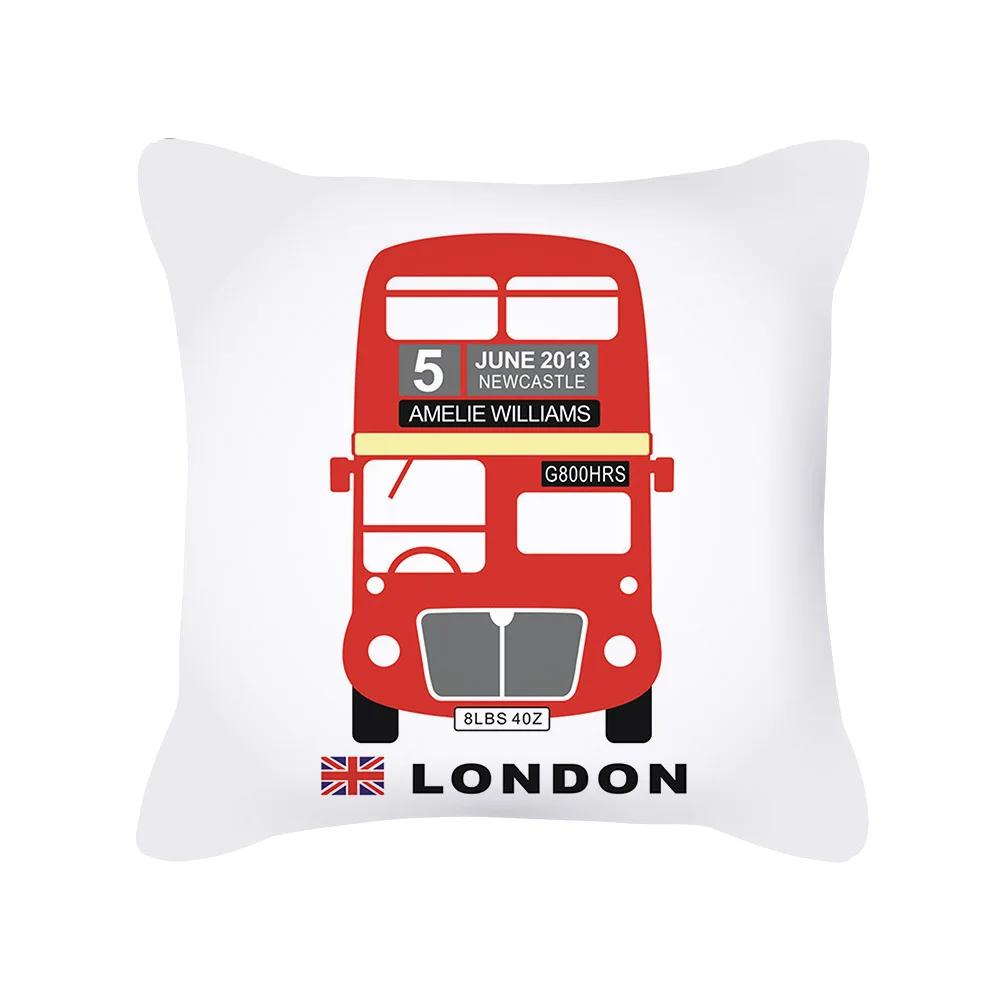 British Style Cushion Cover 18x18 Inches Pillow Case Red Blue Pillow Covers Retro Home Decorations Throw Pillow Case for Couch