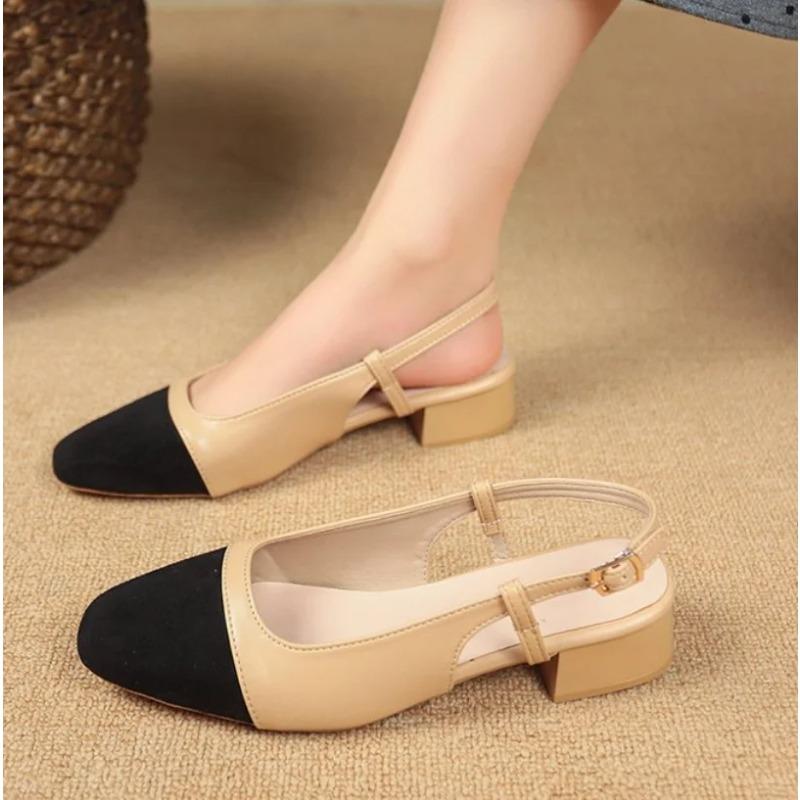 Fashion Women Shoes Woman Dress Shoes Mid Heel Square Head Wedding Party Sandals Casual Shoes