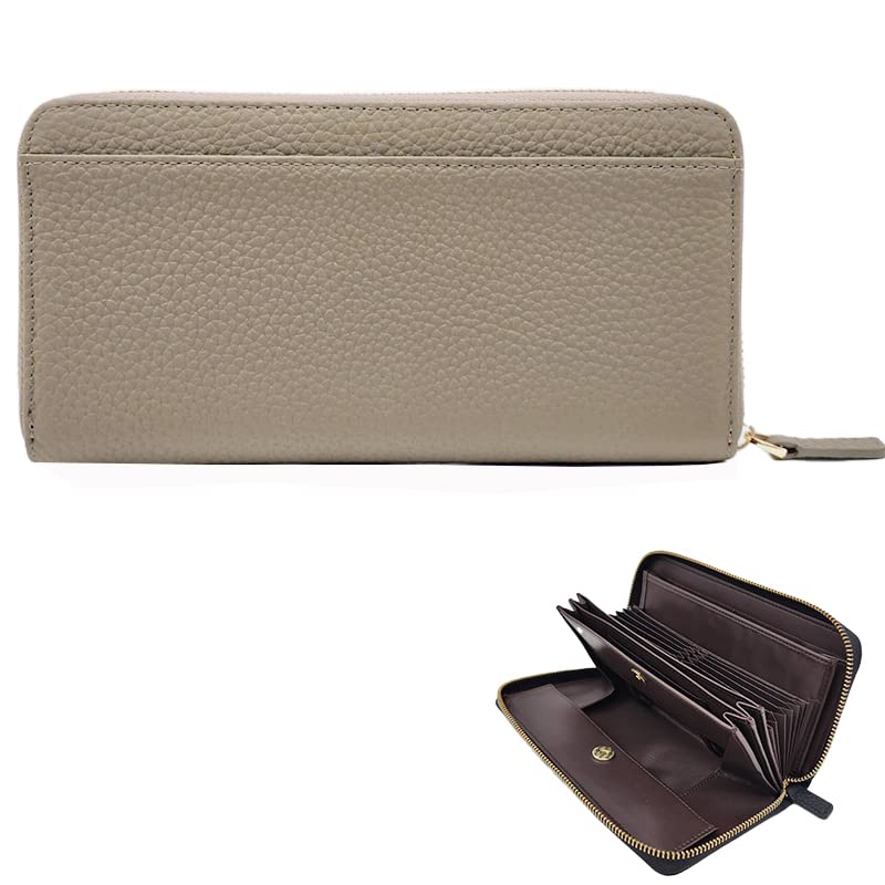 MERCOLEDi Women's Long Wallet, Genuine Leather, Popular Garcon Brand, Wide-Opening Coin Purse, Box-Shaped, Large Capacity, Stylish, Cute,