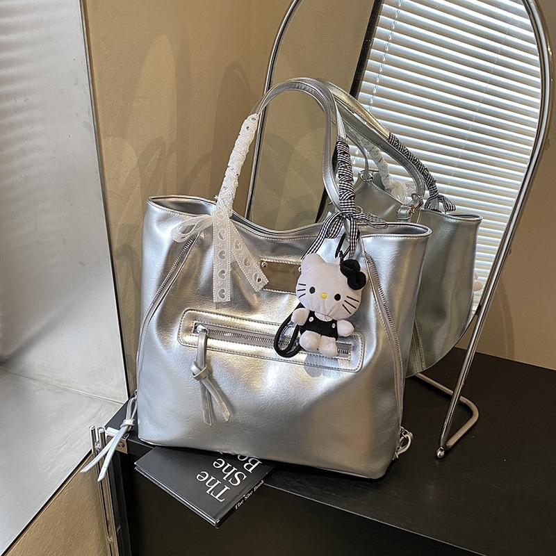 Trendy Solid Color Fashion Handbag Women's 2025 New Simple Texture Underarm Bag Niche Versatile Shoulder Bag