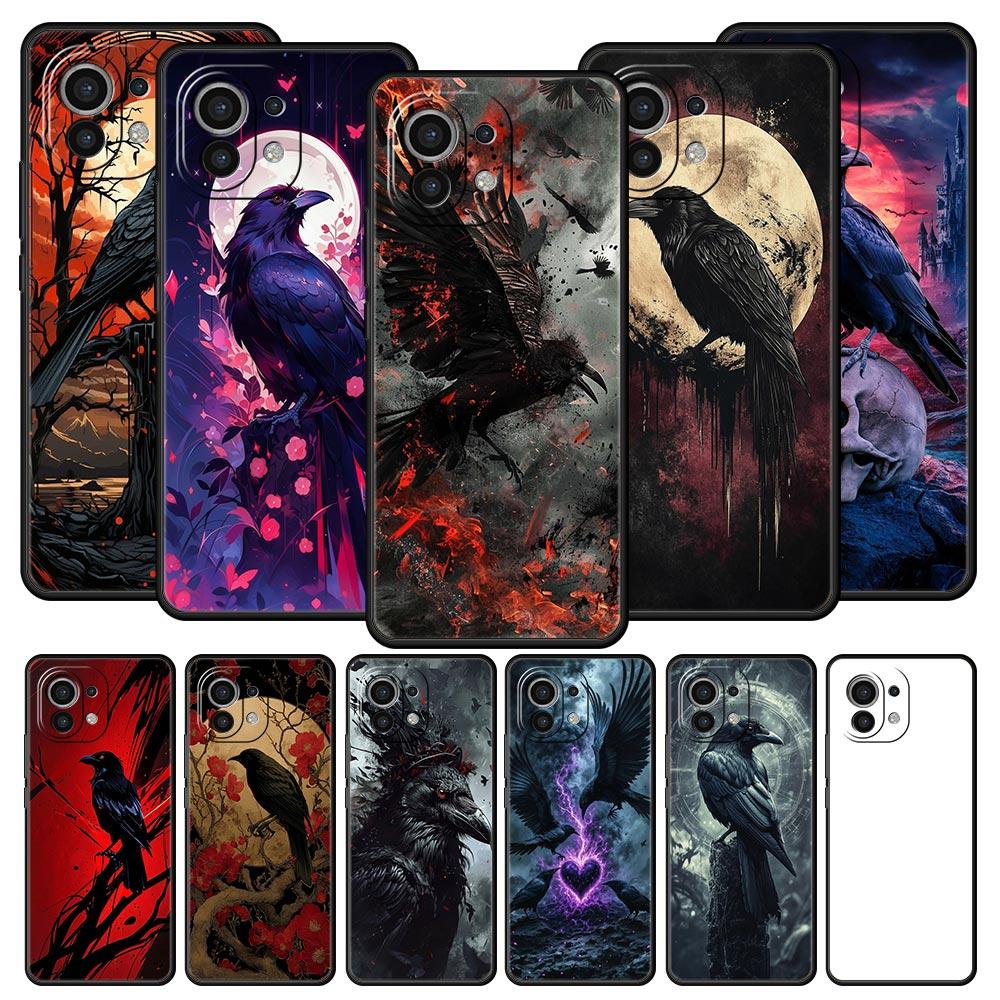 Black Raven Phone Case Cover for Xiaomi Mi 17 15 14 13 12 11 Ultra 15T 14T 13T 12T 11T Pro Lite 5G Soft TPU Shell Fundas Capas