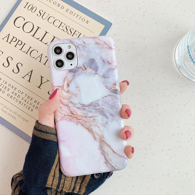 Luxus Marmor Matte Handyhülle für iPhone 11 12 13 14 Mini Pro Max Xs X Xr 7 8 6 6s Plus Se 2020 stoßfeste weiche Hüllen Abdeckung