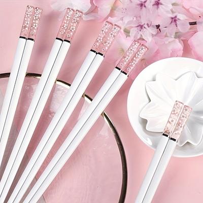 Amber Sakura  Chopsticks Antibacterial Anti-slip High Temperature Resistant  Reusable for Sushi Food ChopsticksTableware