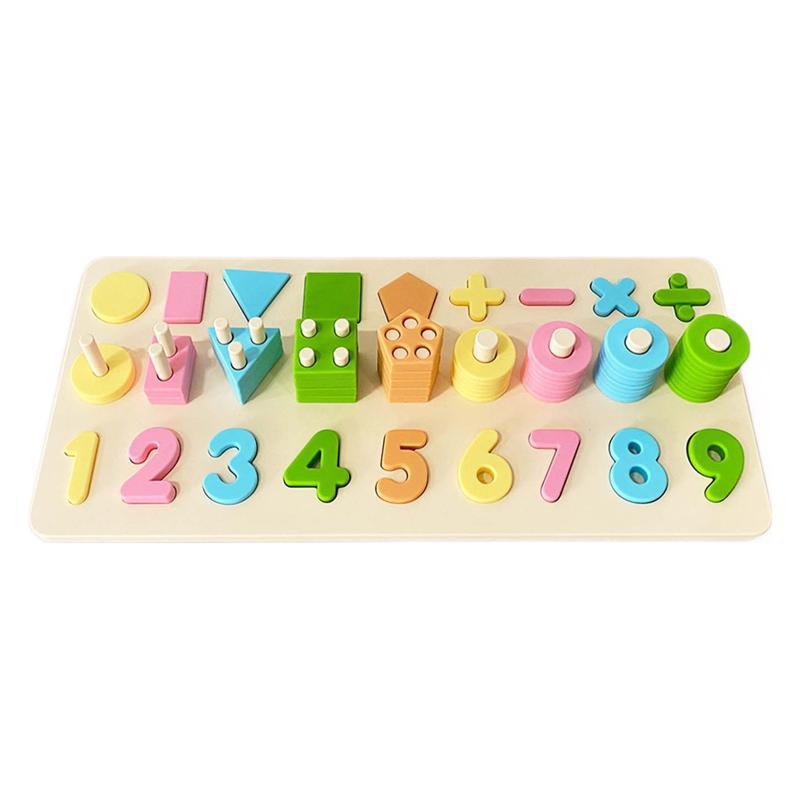 

Montessori 3-in-1 Educational Toy: Logarithmic, Shape, and Number Silicone Grasping Board