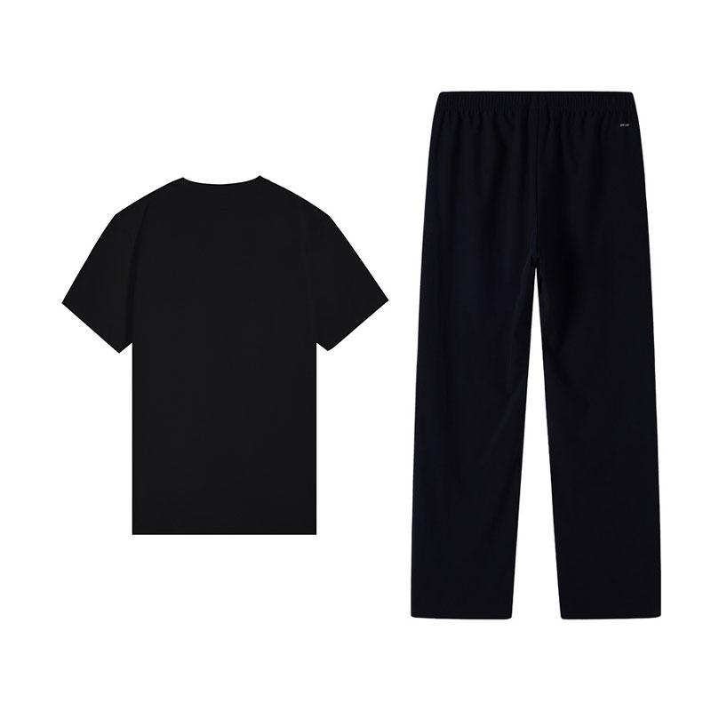 Li-Ning Summer Versatile Breathable Comfortable Casual Sports Suit Men Suits Black W871-1+W829-1