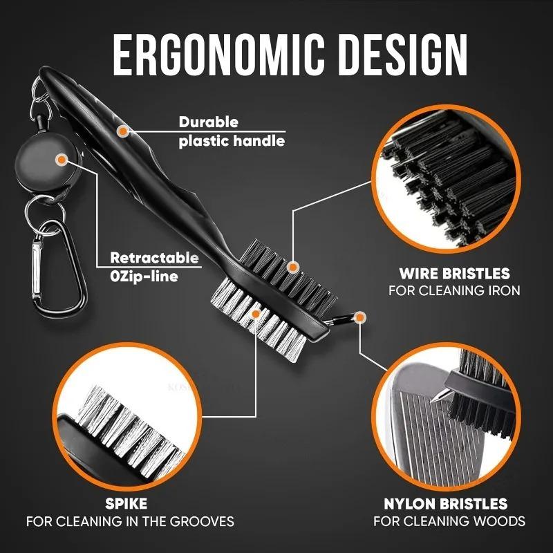Club Cleaning Brush Golf Club Brush Golf Grooves Cleaning Brush 2 Sided for Golf Putter Wedge Effective Golf Ball Cleaner Tool