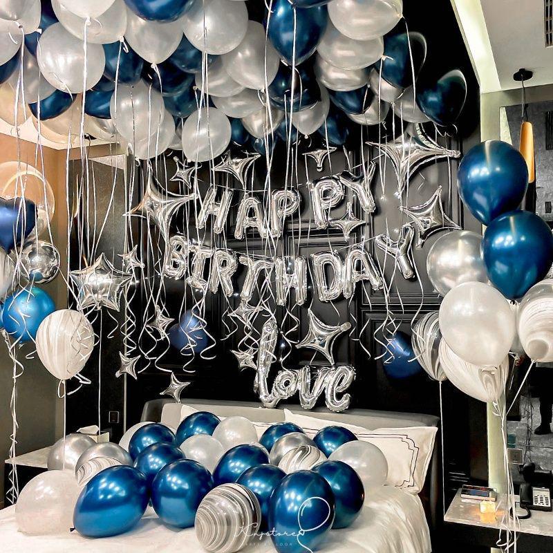 Romantic Birthday Surprise Decorations: Balloons and Background for Girls & Boyfriends
