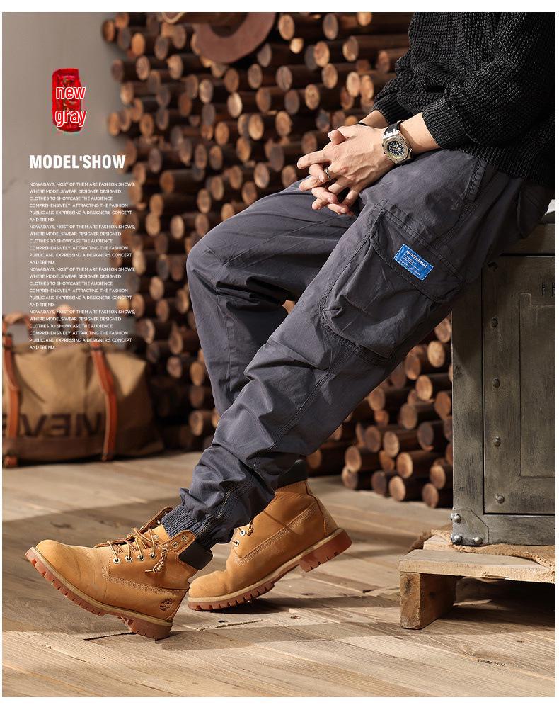 Retro Casual Loose Cuff Pants - Men’s Fashionable, All-Match Overalls